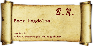 Becz Magdolna névjegykártya