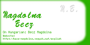 magdolna becz business card